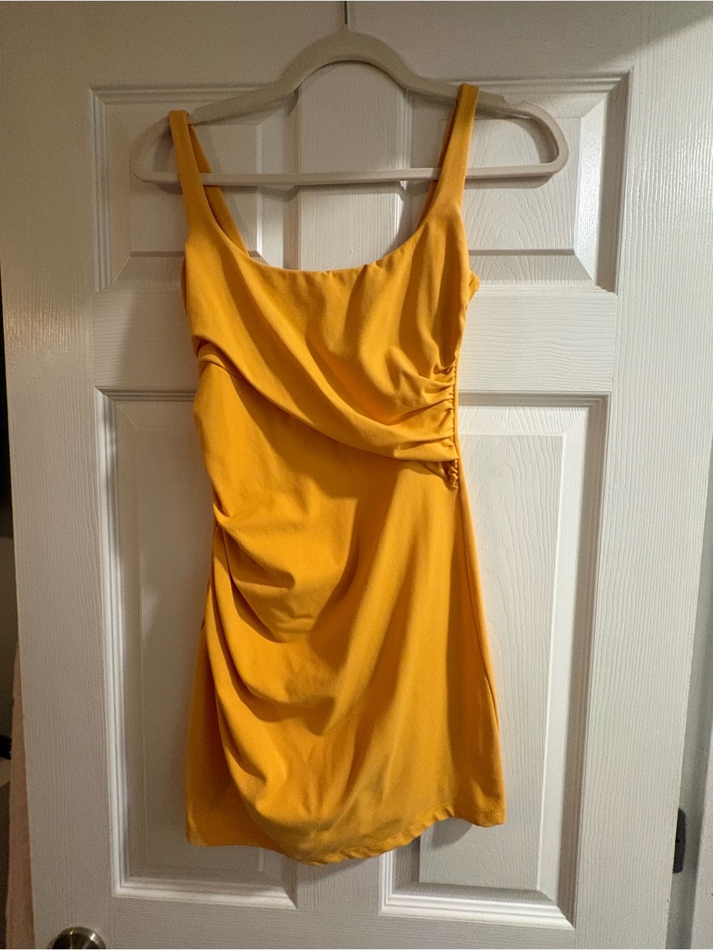 Susana Monaco Yellow Draped Mini Dress